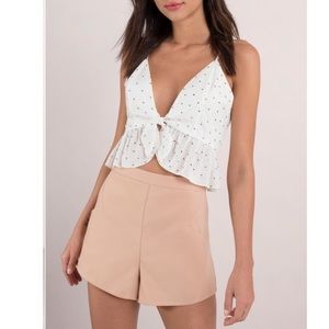 Toast colored high waisted tunnel vision shorts